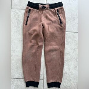 Old Navy Kids Brown Joggers with Black Zipper Accents